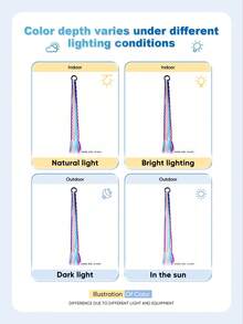 時尚延長 6 條辮子一體合成耐熱接髮黑色紅色金銀絲棕色藍色白色綠色多色彩色編織頭髮巨型辮子用於日常假期角色扮演派對和新年禮物編織時尚辮子延長頭髮 1 件 - 彩色 - 查看 7