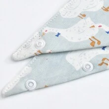 3pcs/Pack Baby Boys' And Girls' Cartoon Patterned Triangle Bibs For Spitting Up - White - View 4