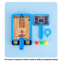 1 組桌上型籃球機投籃玩具桌籃球遊戲籃球投籃遊戲迷你玩具足球玩具手指籃球玩具抗壓玩腹肌 - 彩色 - 查看 1