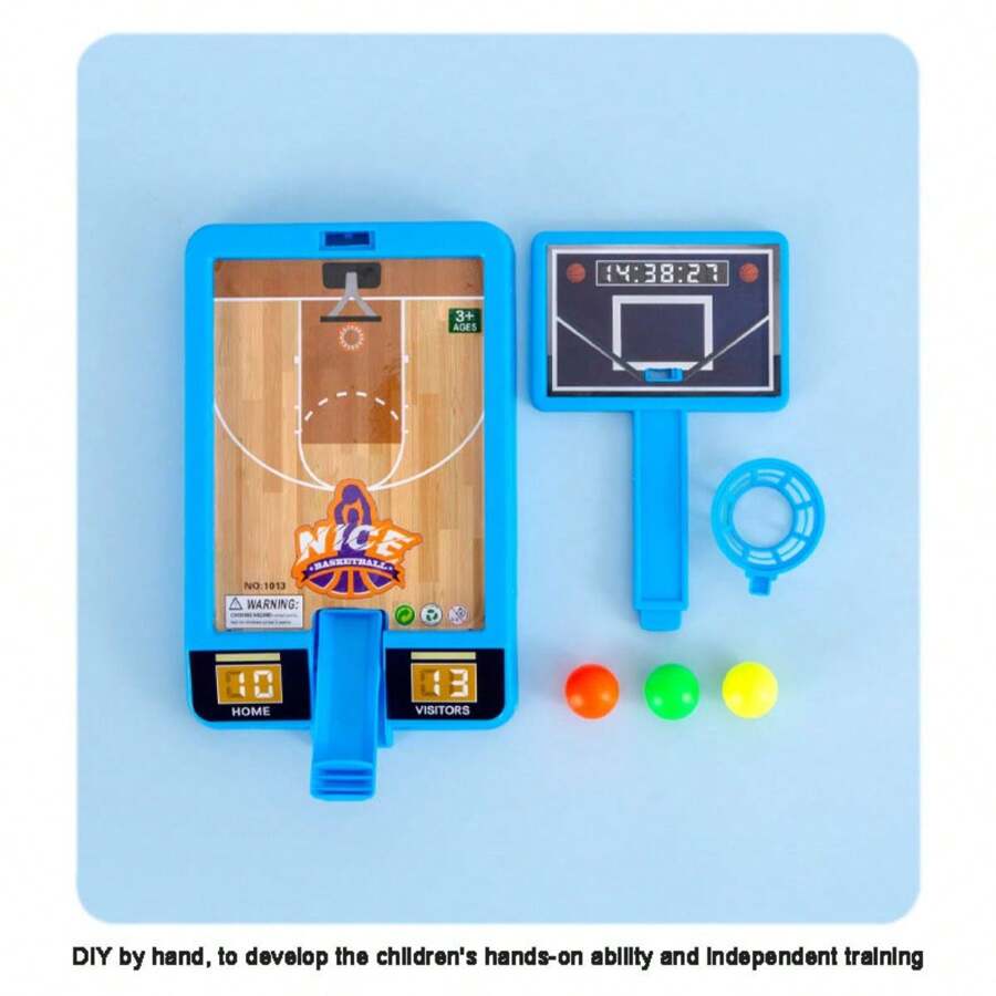 1 組桌上型籃球機投籃玩具桌籃球遊戲籃球投籃遊戲迷你玩具足球玩具手指籃球玩具抗壓玩腹肌 - 彩色 - 查看 1