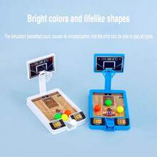 1 組桌上型籃球機投籃玩具桌籃球遊戲籃球投籃遊戲迷你玩具足球玩具手指籃球玩具抗壓玩腹肌 - 彩色 - 查看 4