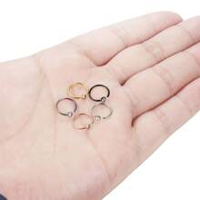 20G Stainless Steel Nose Rings For Woman Hoop Nose Ring Earring CZ Body Ear Piercing Jewelry - Black - View 6