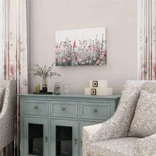 1入組藍色黃色花卉牆藝術家居裝飾帆布畫廚房印刷圖片,現代藝術品裝飾無框畫作,適用於家居客廳和餐廳 - 粉色 - 查看 6