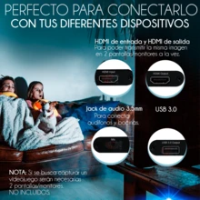 Capturadora de Video y Audio Full HD 1080p  a USB 3.0 para PC Laptop Consola de Videojuegos - Negro - Ver 7