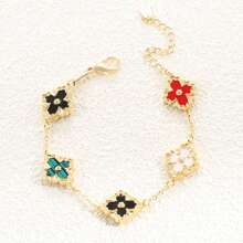 1只雙面雕花時尚鏈條派對手鍊女款 - 鏤空雕花紅色 - 查看 14