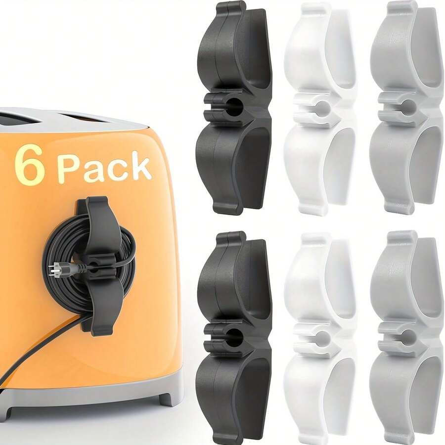 6pcs Power Plug Fixer Simple Wire Organizer Household Appliance Switch Kitchen Cable Winder - Multicolor - View 1