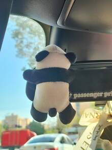 1pc Cute Panda Shaped Car Decoration Ornament - Black and White - View 2