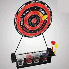 Jilibaba Drinking Game Dart Shot Party Games Roulette Bar Game With 4 Glass Cups And 1 Target Rack Novelty Gifts - Apricot - View 5