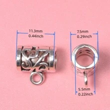銀色項鍊、手鐲和吊墜間隔珠和環diy珠寶配件 - 復古銀色 - 查看 2