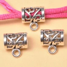 銀色項鍊、手鐲和吊墜間隔珠和環diy珠寶配件 - 復古銀色 - 查看 5