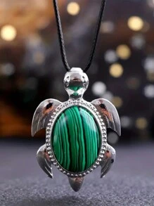 1 件天然石材吊墜可愛海龜治癒水晶時尚吊墜項鍊,diy 裝飾珠寶房間裝飾吊墜節日派對派對珠寶禮品 - 項鍊 - 查看 18