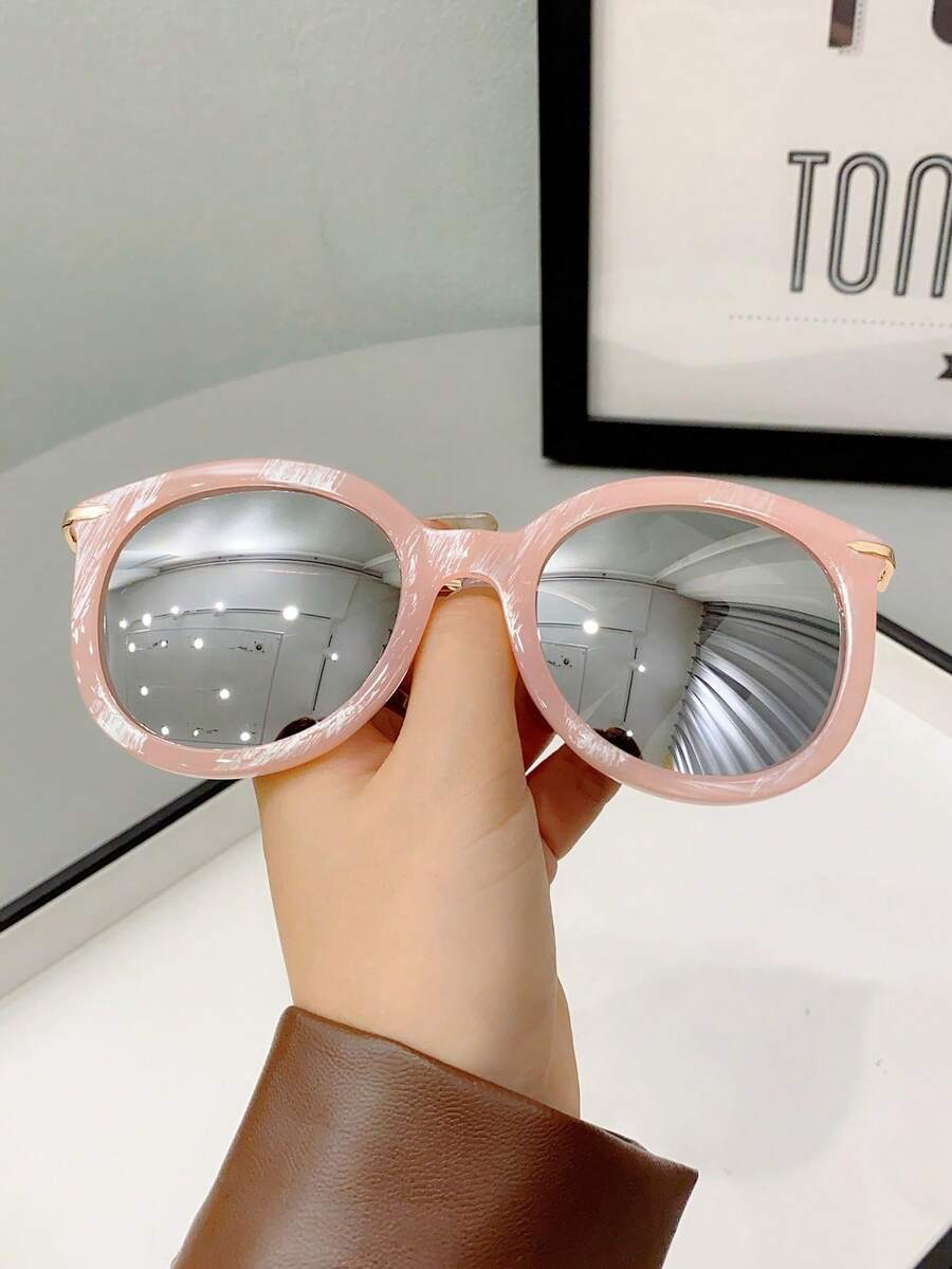 1 件女士时尚金属框架时尚眼镜适合旅行和休闲活动 - 彩色 - 查看 1