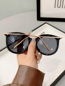 1 件女士时尚金属框架时尚眼镜适合旅行和休闲活动 - 彩色 - 查看 6