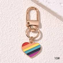 1pc Fashionable Ins Style Alloy Keychain With Rainbow, Hand Gestures, Love, Balloon & Cartoon Design. Suitable For Both Men And Women As A Gift Or For Personal Use - Multicolor - View 14