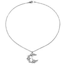 1pc Fashion Stainless Steel Geometric Moon Pendant Necklace, Suitable For Women's Daily Wear, Festival Gift - Moon - View 12