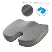 1pc Chair Seat Cushion Pad Gel Memory Foam For Office Chair Car Seat Airplane Bleacher Coccyx Tailbone Pain Relief Pad - Xám - Xem 2