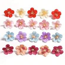 50pcs Simulation Small Cherry Blossom Petals, Mini Silk Flower Artificial Flower Garland Accessories, Fake Flower Head For Home Wedding Decoration - Blue - View 10