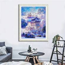 1入組diy方形鑽石畫風景全鑽石馬賽克幻想景觀家庭裝飾 - 彩色 - 查看 1