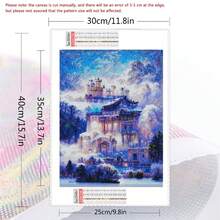 1入組diy方形鑽石畫風景全鑽石馬賽克幻想景觀家庭裝飾 - 彩色 - 查看 2