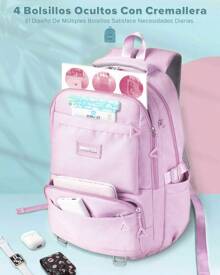 Mochila Escolar Viaje Bolsa P/ Laptop 15.6 Inch Iforu 30l - Rosa Pálido - Ver 3