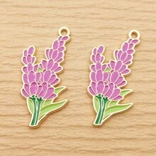5pcs Flower Charm For Jewelry Making Enamel Pendant Zinc Alloy Gold Plated - Multicolor - View 6