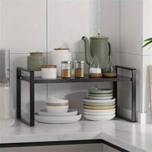 1個架子廚房架,櫥櫃下水槽收納架,廚房調料架桌面收納架 - 黑色 - 查看 3