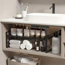 1個架子廚房架,櫥櫃下水槽收納架,廚房調料架桌面收納架 - 黑色 - 查看 2