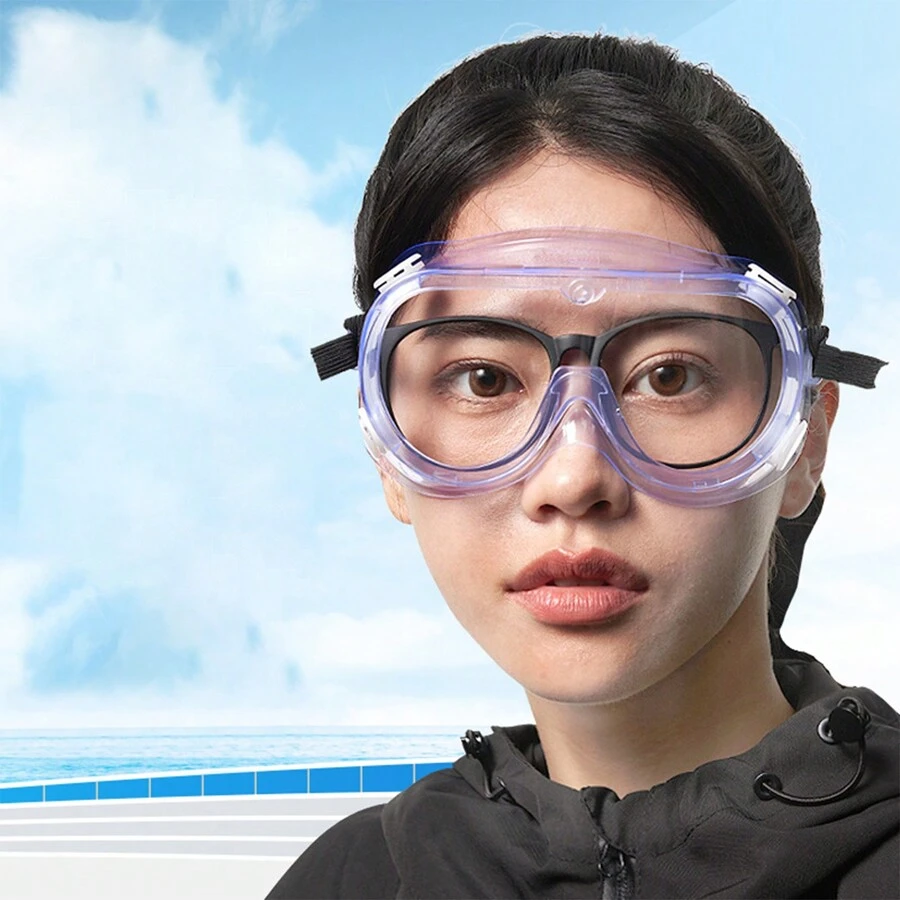 1個防塵罩安全護目鏡,防霧高清眼睛保護眼鏡,適用於運動、休閒和戶外活動 - 白色 - 查看 1