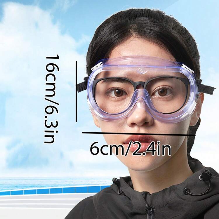 1個防塵罩安全護目鏡,防霧高清眼睛保護眼鏡,適用於運動、休閒和戶外活動 - 白色 - 查看 2