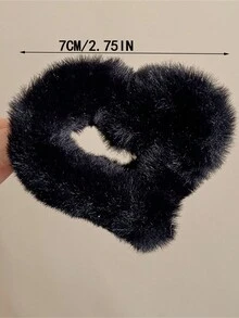 1入組Melody蓬鬆心形髮夾，可用於半空髮型，頭髮配件，可夾於頭頂後方 - 深咖色 - 查看 6