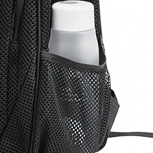 半透明背包,適用於學校、海灘、游泳、戶外運動、健身,重型網眼背包適用於兒童、成人、女孩、男孩（黑色）