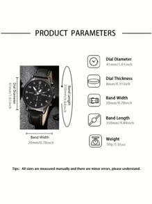 Boy's Quartz Watch, Bracelet Watch, Men's Business Fashion Casual Round Pointer Vintage Watch, Accessory Gift Set - Black - View 3
