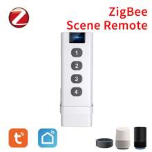 1Pc TUYA ZigBee Wireless Scene Switch 4 Gang Remote Portable No Limit To Control Devices Zigbee Hub Required - Black and White - View 2
