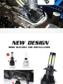 Set Faros luces LED focos delanteros 4 lados luz 360 para coche 12v - Negro - Ver 3