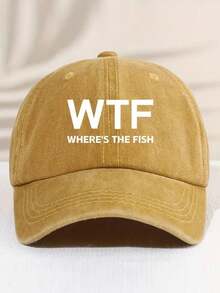 1 件男女通用遮阳复古水洗棒球帽，带时尚图案，适合户外运动 - 黃色 - 查看 1