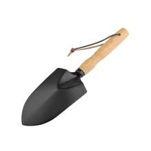 1pc Japanese Style Stainless Steel Garden Planting Tool With White Wax Wood Handle, Black Shovel Cultivate Vegetables Flowers Weeding Pointed Shovel Rake For Home Use - Black - View 1