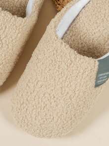 Women's New Home Slippers Rabbit Fur Slippers Soft Plush Shoes Indoor Anti-Skid Silent Warm Shoes - Apricot - View 6