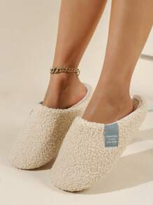 Women's New Home Slippers Rabbit Fur Slippers Soft Plush Shoes Indoor Anti-Skid Silent Warm Shoes - Apricot - View 4