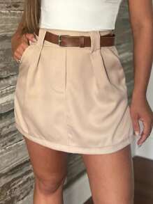 Women Shorts - 米色 - 查看 5