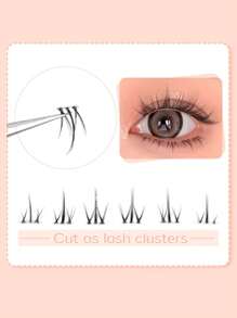 2024年新款到貨 5對/組小火焰設計下睫毛,自然迷人的眼睫毛,是童話風格和社交媒體影響者必備之物 - 交叉款 - 查看 5