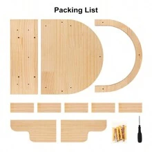 1件掛壁式貓咪傢俱,實木貓爬架,適用於玩耍、爬爬、睡覺,穩定的貓咪置物架,容易安裝,最大承載量12公斤（26磅） - 杏色 - 查看 6