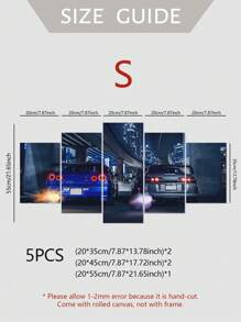 5入組現代時尚奢華跑車主題客廳/臥室裝飾畫 - 彩色 - 查看 4