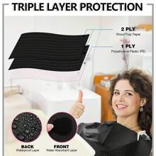 Waterproof Nail Tips Art Table Towels Mat 125pcs Nail Tips Art Paper Disposable Tattoo Clean Pad 3 Ply Foldable Nail Table Mat Nail Tips Art Waterproof Pad For Salon Practice Manicure - Black - View 7