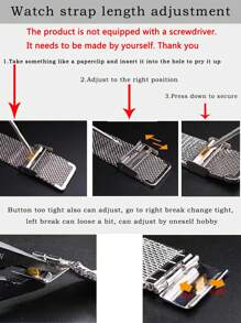 Stainless Steel Mesh Strap With Clasp Compatible With Huawei Watch Gt4 (41mm)/18mm Universal Flat-Head For Some Samsung Models - Black - View 8