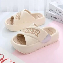 Fashionable Thick-Soled, Women's Slippers, Soft Sole, Strap , Versatile, Comfortable For Girls, Slip-Resistant, Casual Beach, Bathroom Non-Slip Slides
