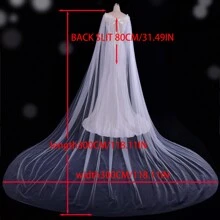 1pc Bridal Shawl, Wedding Dress Pearl Shawl, Pearl Mesh Cape For Wedding Party Show Fall Clothes For Women - White - View 2