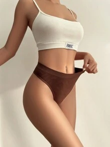 7pcs/Set Women's Sexy High Waist Thong - Black - View 5