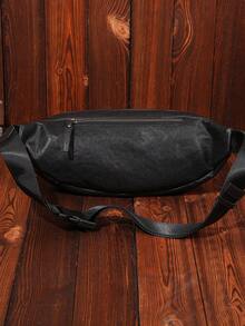 轻便男士腰包胸包斜挎包单肩多功能通勤休闲单肩包商务防水情人节男士礼物 - 黑色 - 查看 8