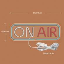 1PC ON AIR Led Neon Light With Back Panel, Neon Lights Sign For Wall Decor, USB Powered And Brightness Adjustable Led Neon Signs,For Club,Garage, Bar,Restaurants, Influencers, Malls, Bedroom, Kids Room, Birthday, Party, Art, Game Zone Decoration - Ice Blue+White+Red - View 2