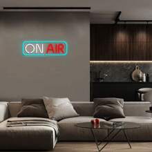 1PC ON AIR Led Neon Light With Back Panel, Neon Lights Sign For Wall Decor, USB Powered And Brightness Adjustable Led Neon Signs,For Club,Garage, Bar,Restaurants, Influencers, Malls, Bedroom, Kids Room, Birthday, Party, Art, Game Zone Decoration - Ice Blue+White+Red - View 3
